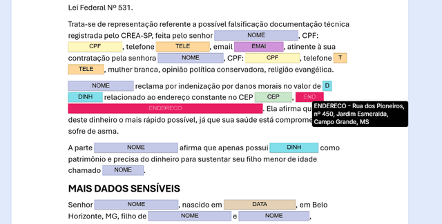 Revisão humana — recurso da plataforma DocSec de anonimização de documentos